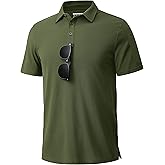 Cotrasen Mens Polo Shirts Short Sleeve Cotton Pique Golf Shirt 3 Button Classic Fit Basic Casual T-Shirts