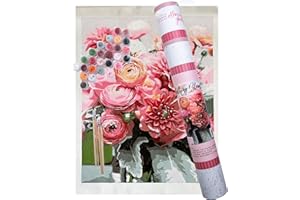 Pink Picasso Botanical Floral Paint by Number Kit for Adults & Teens | DIY Canvas 16x20 Acrylic Painting Kit Sets, Color by Numbers, Drawing, Arts & Crafts, As Seen On Shark Tank (Blushing Bloom)