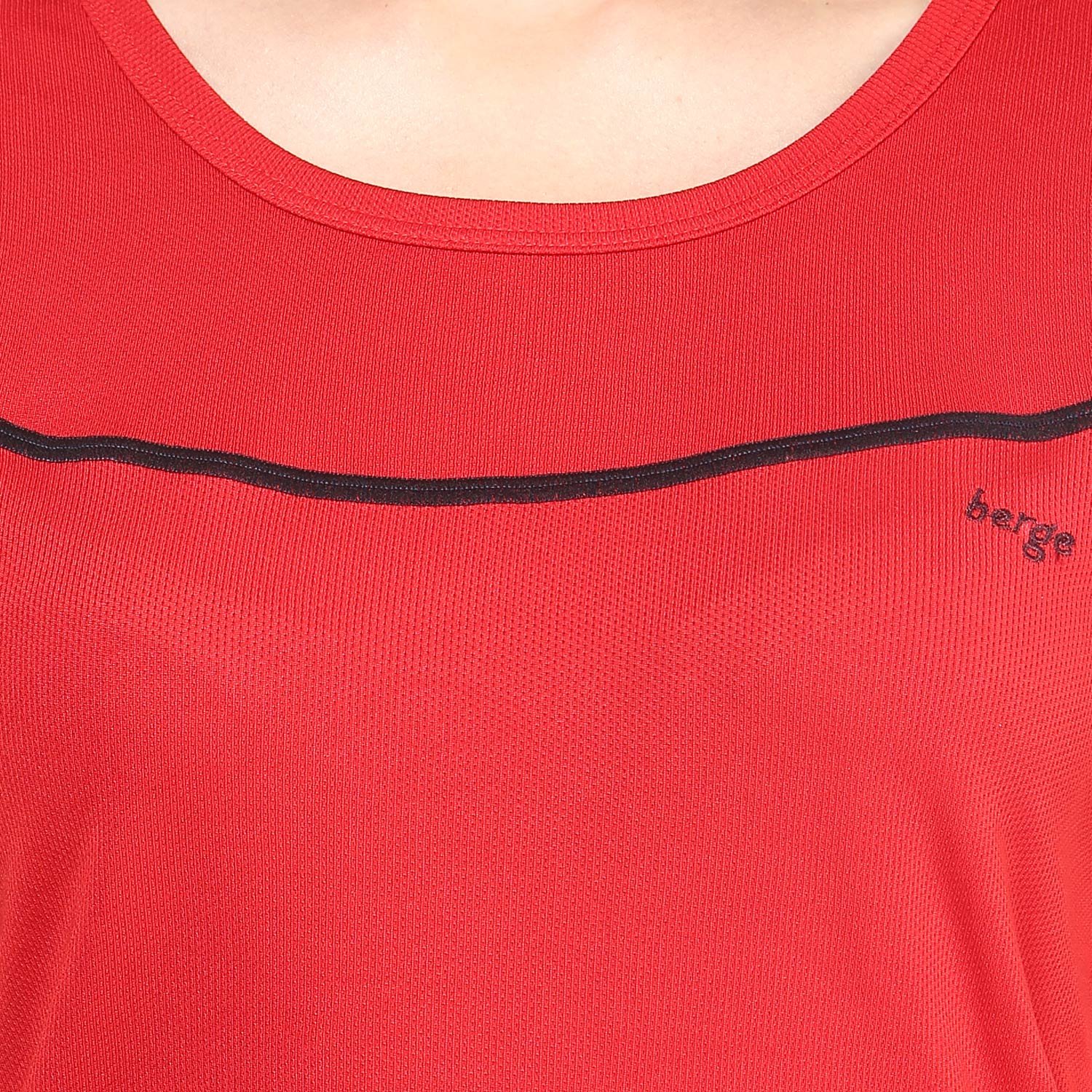 berge women's instadry round neck red tee