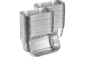 MontoPack Aluminum Mini Disposable Loaf Pans | Deep Half Size 6 x 3.5” Extra Thick Foil Bread Containers for Baking, Food Storage & Takeout | Eco-Friendly & Recyclable | Bulk 100-Pack of 1 Pound Trays