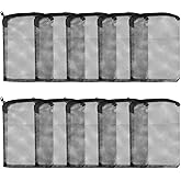 AQUANEAT 10pcs Aquarium Filter Media Bags, Fish Tank Coarse Mesh Bags with Plastic Zipper for Activated Carbon(5.5" x 8")