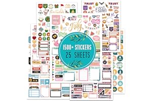VONDAFE Planner Stickers - Monthly Planner Stickers and Accessories 25 Pages 1500 + Stunning Functional and Colorful Designs, Calendar Sticker Includes Festival Theme Journal Sticker