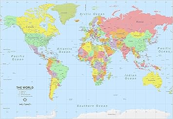 atlas map of the world Vgpd World Map Atlas Geography Political Quality Poster In atlas map of the world