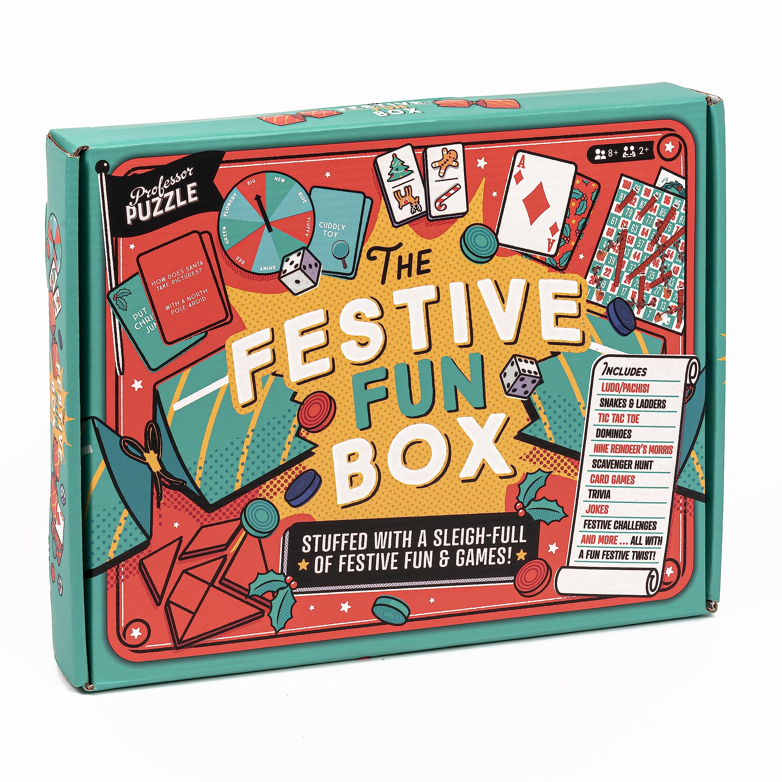 Professor Puzzle | Festive Fun Box | Party Game Multipack | Ages 8+ | 2+ Players