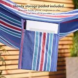 VonHaus Hammock with Stand Freestanding 1 Person Blue Stripe PolyCotton view 4
