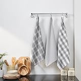 Penguin Home Set of 3 100% Cotton Kitchen Towels Grey White 50x70 cm view 3