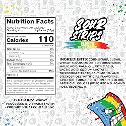 Sour Strips Sour Candy Belts, Rainbow, Resealable