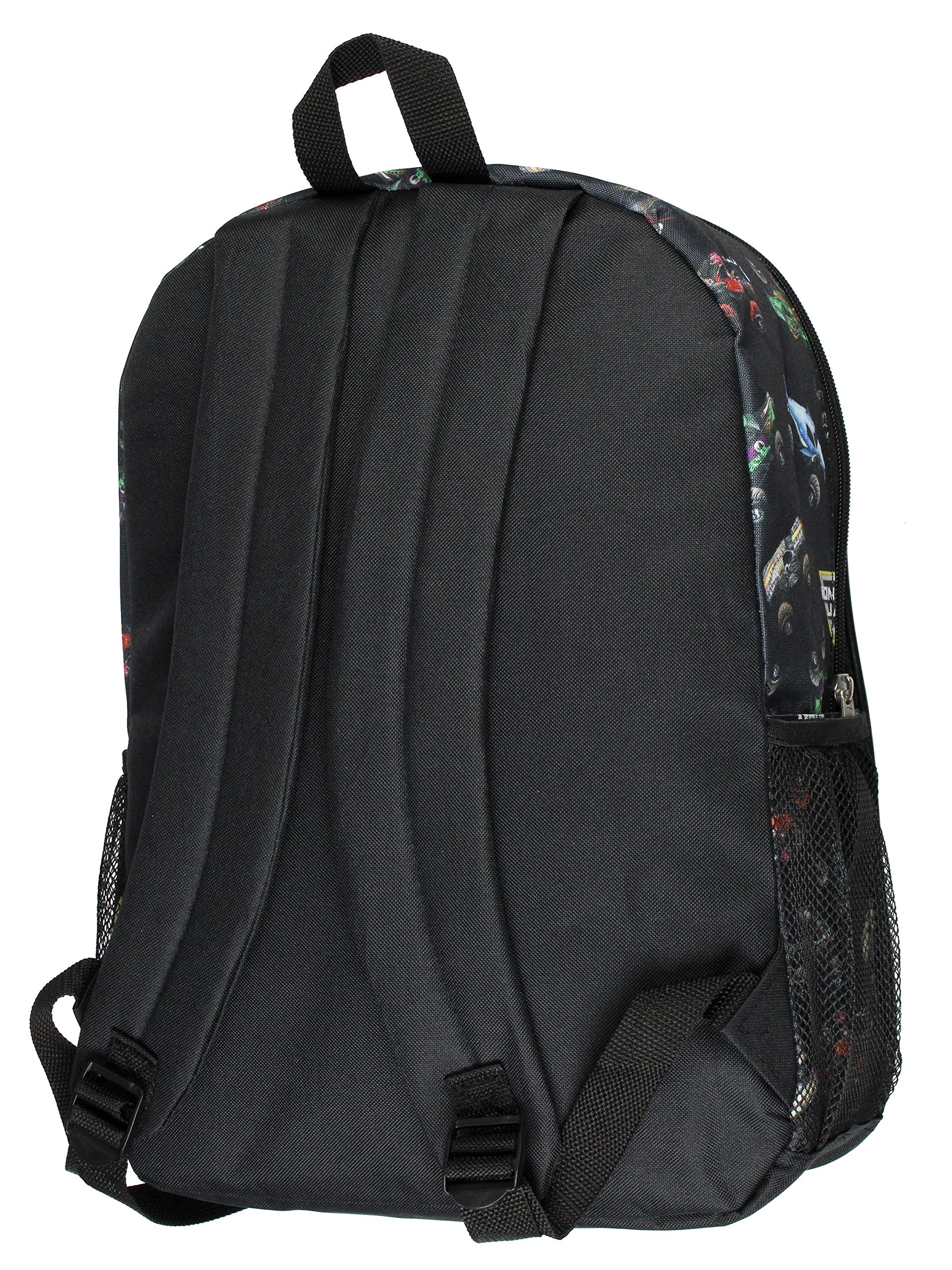 INTIMO Monster Jam Megalodon Grave Digger Max-D Monster Trucks Backpack Lunch Bag Water Bottle Ice Pack 5 Piece Mega Set