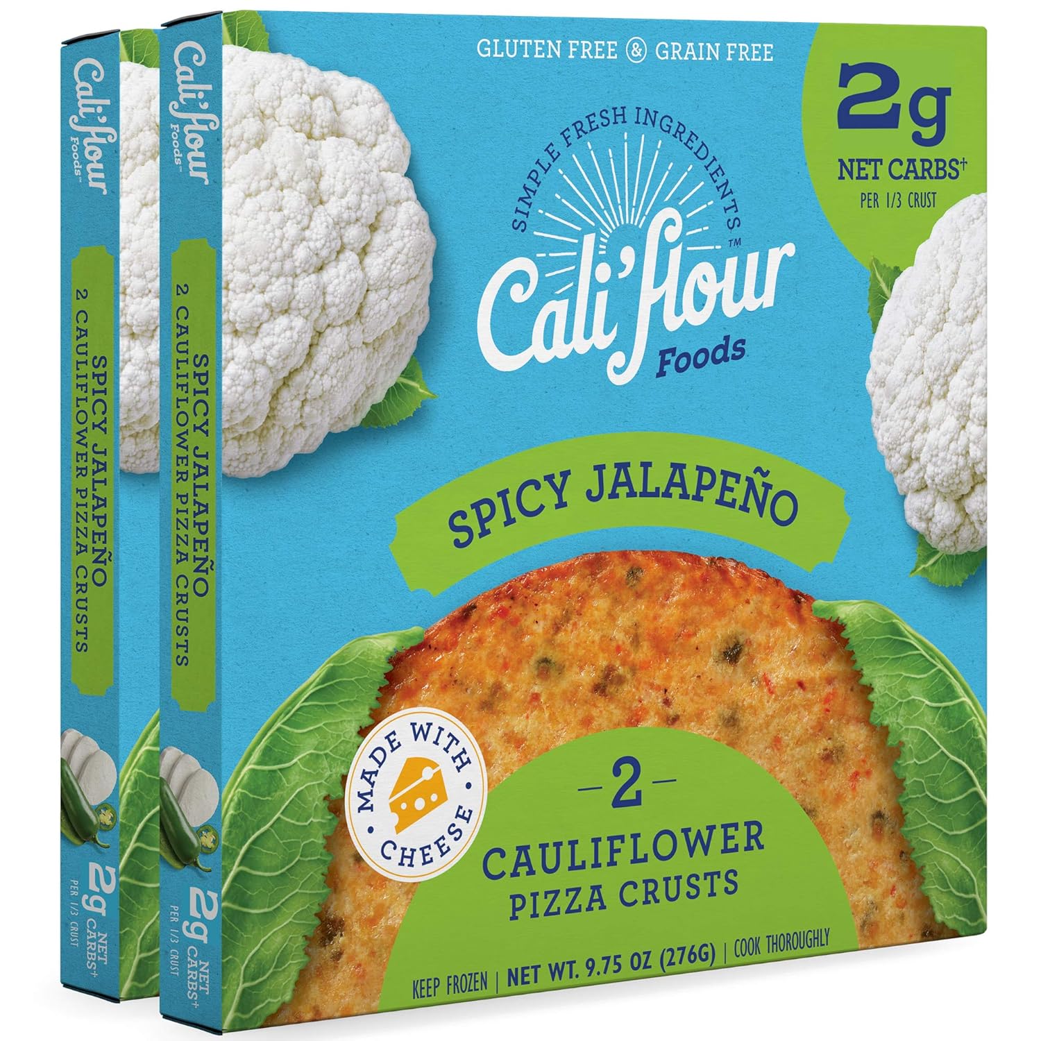 Cali'flour Foods Pizza Crust (Spicy Jalapeño, 4 Crusts) Fresh