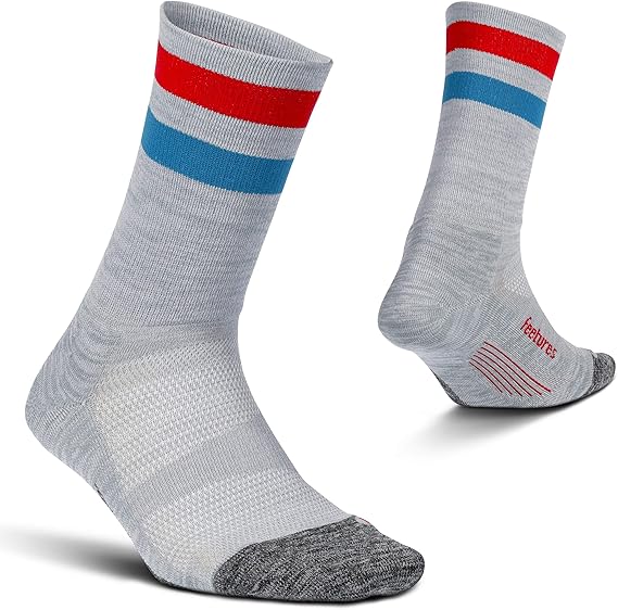 Feetures Elite Light Cushion Mini Crew Running Sock/Grey High Top