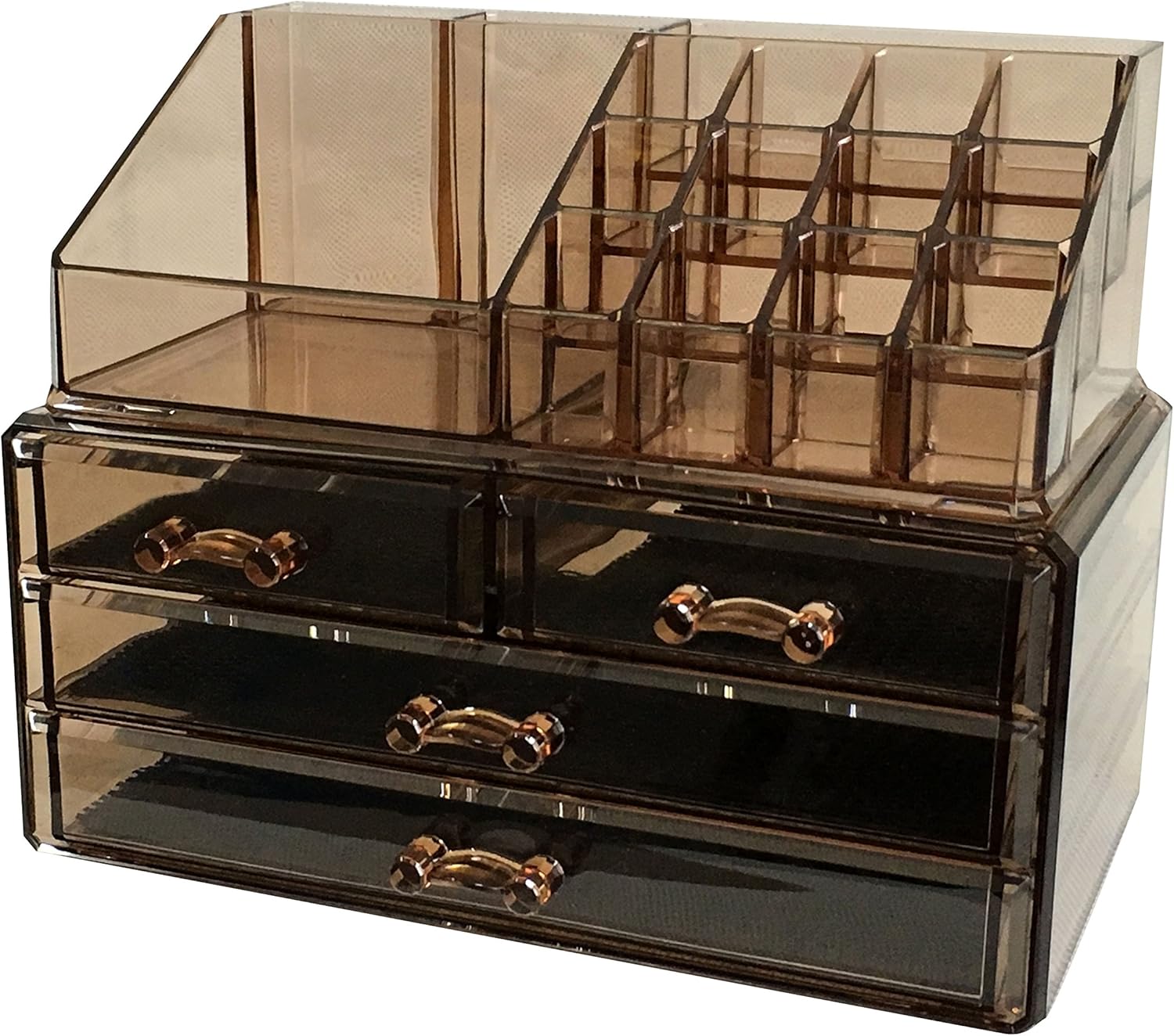Sodynee Makeup Cosmetic Organizer Cosmetics Organizers Storage Drawers, Two Pieces Set