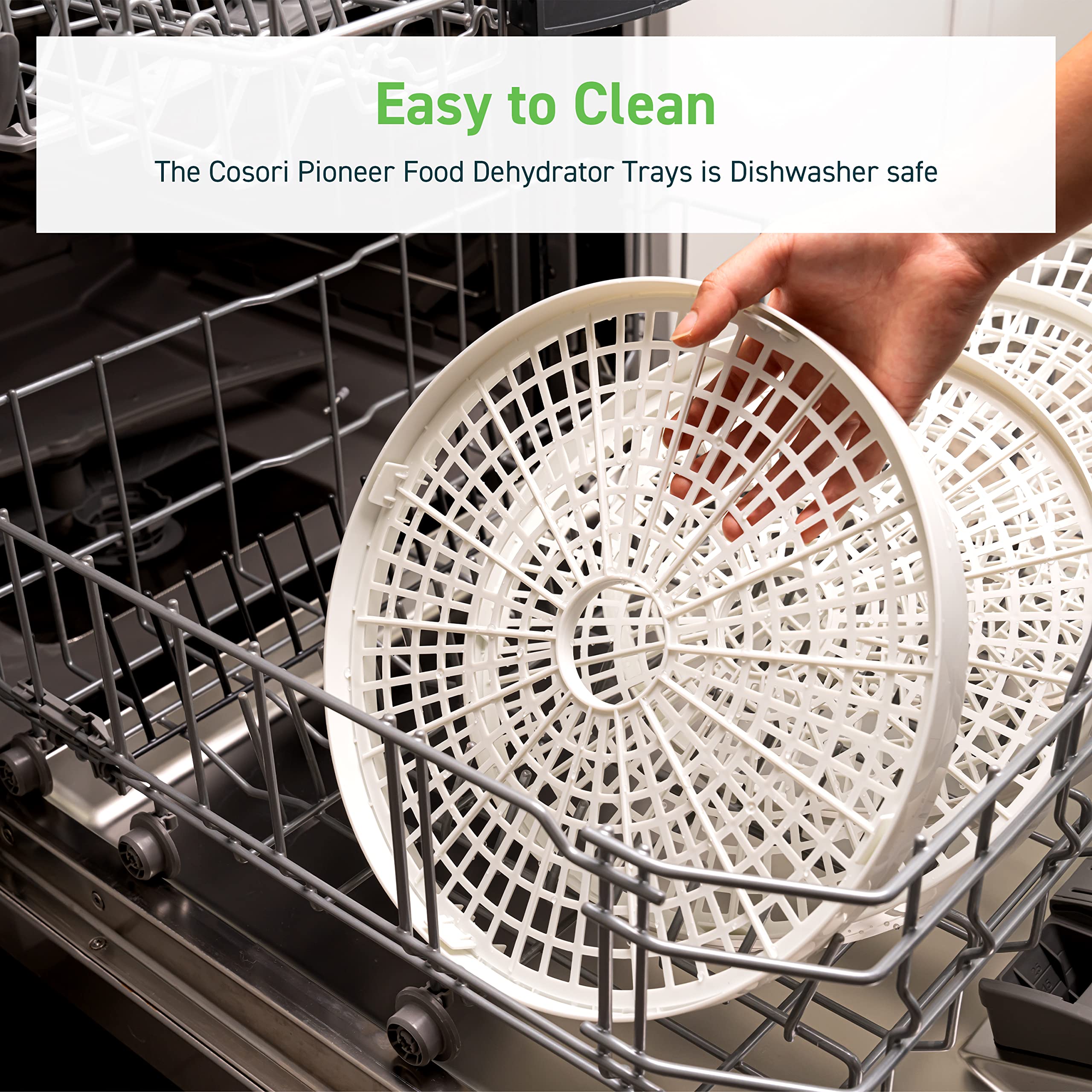 COSORI Food Dehydrator Accessories, for 5 Tray CFD-N051-W Only, BPA-Free, CFD-TR051-WUS, Plastic, 2 Pack