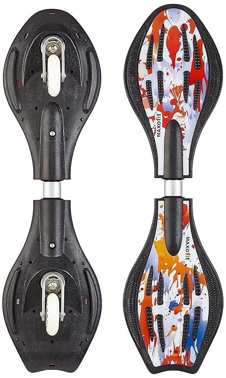 MAXOfit Waveboard Mini Feuer, Beleuchtete Räder und Tasche Inklusive, Max. 129 Kg