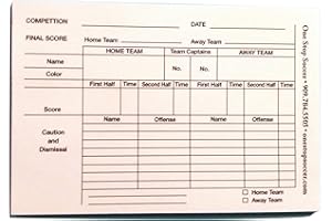1 STOP SOCCER Referee Score Pads (100 Sheets)