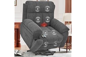 YONISEE Oversized Lift Chairs Recliner for Elderly with Massage and Heat, Overstuffed Wide Recliners, Recliner Chairs for Adults, Heavy Duty and Safety Motion with 2 Concealed Cup Holders, USB Ports