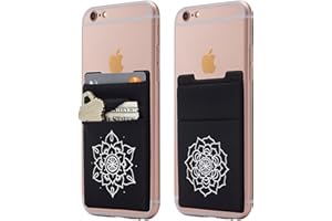 Cardly Wallet | Card and Money Holder for Cell Phone | Sticks On Case (Black & White Floral)