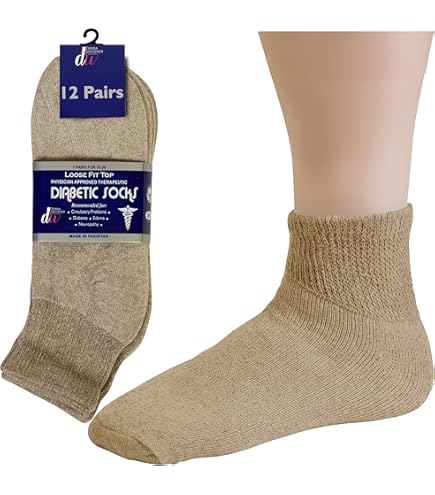 Calcetines Diabeticos Mujer Calcetines Para Diabéticos DreamNights - Algodón Suave, Puntera Sin Costuras, Ajuste Holgado Para Pies Hinchados Calcetines Pies Hinchados