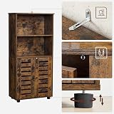 VASAGLE Floor Standing Cabinet with Louvered Doors Rustic Brown BBK161T01 view 5