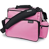 Hopkins Medical Products Home Health Shoulder Bag, 600D Waterproof Exterior, Large Storage Compartments, Removable Adjustable Shoulder Strap for Ultimate Comfort, 14x11.5x8 Inches, Pink