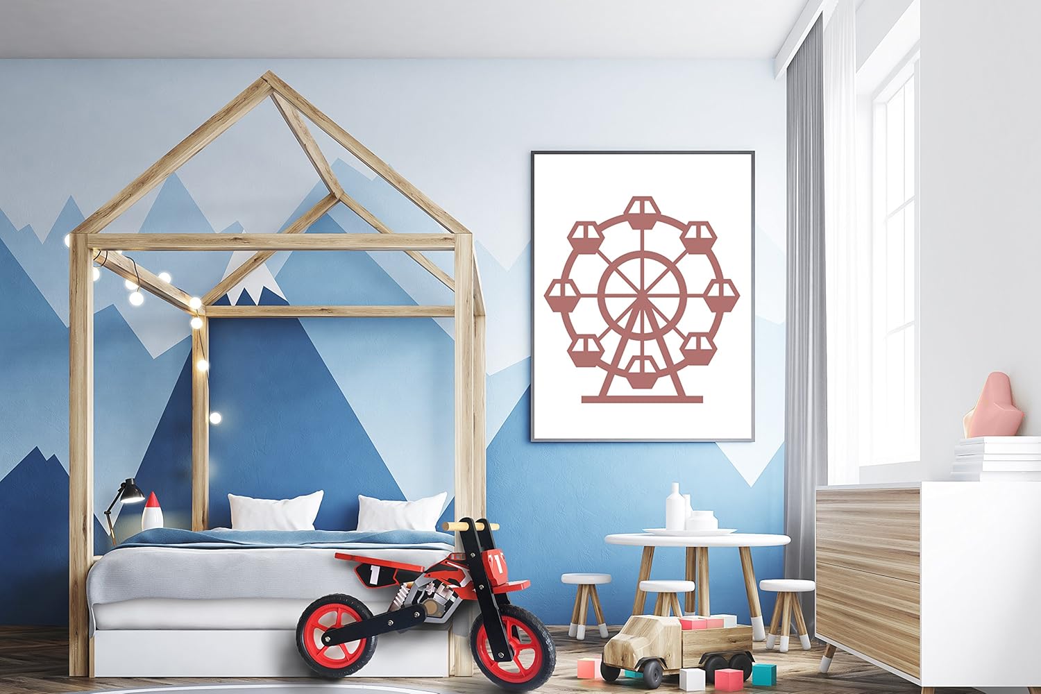 wooden balance bike motorbike