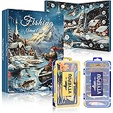 Fishing Advent Calendar 2025 for Men - Fishing Lures Kit with Tackle Box Advent Calendar for Fisher Teen Boys - 2025 Xmas Holiday Surprise Gift for 24 Days Christmas Countdown