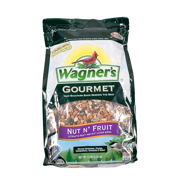 WAGNER’S 82072 GOURMET NUT & FRUIT WILD BIRD FOOD, 5 POUND (PACK OF 1)