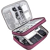 Electronic Bag Travel Cable Accessories Bag Waterproof Double Layer Electronics Organizer Portable Storage Case for Cable, Co