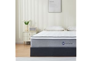 Selene Bedding Queen Mattress, 12 Inch Mattress Queen Size with Pocket Spring and Memory Foam for Pressure Relief, Motion Isolation, Edge Support, Medium Firm Mattress in a Box, CertiPUR-US, Grey