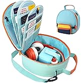 amiumuca Detachable Carrying Case Compatible with Yoto Mini(2024 Edition) & Headphone, Yoto Card Holder Hold Up to 50 Cards, Durable Storage Bag with Adjustable Shoulder Strap (light green)