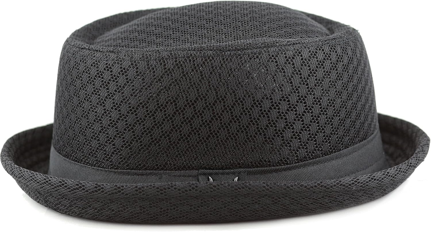 The Hat Depot Unisex Light Weight Classic Soft Cool Mesh Pork Pie hat at  Men’s Clothing store