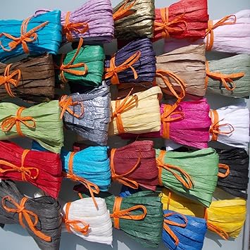 Eco Raffia Ribbon 23 Colours 30m Long 7 10mm Wide Decorating