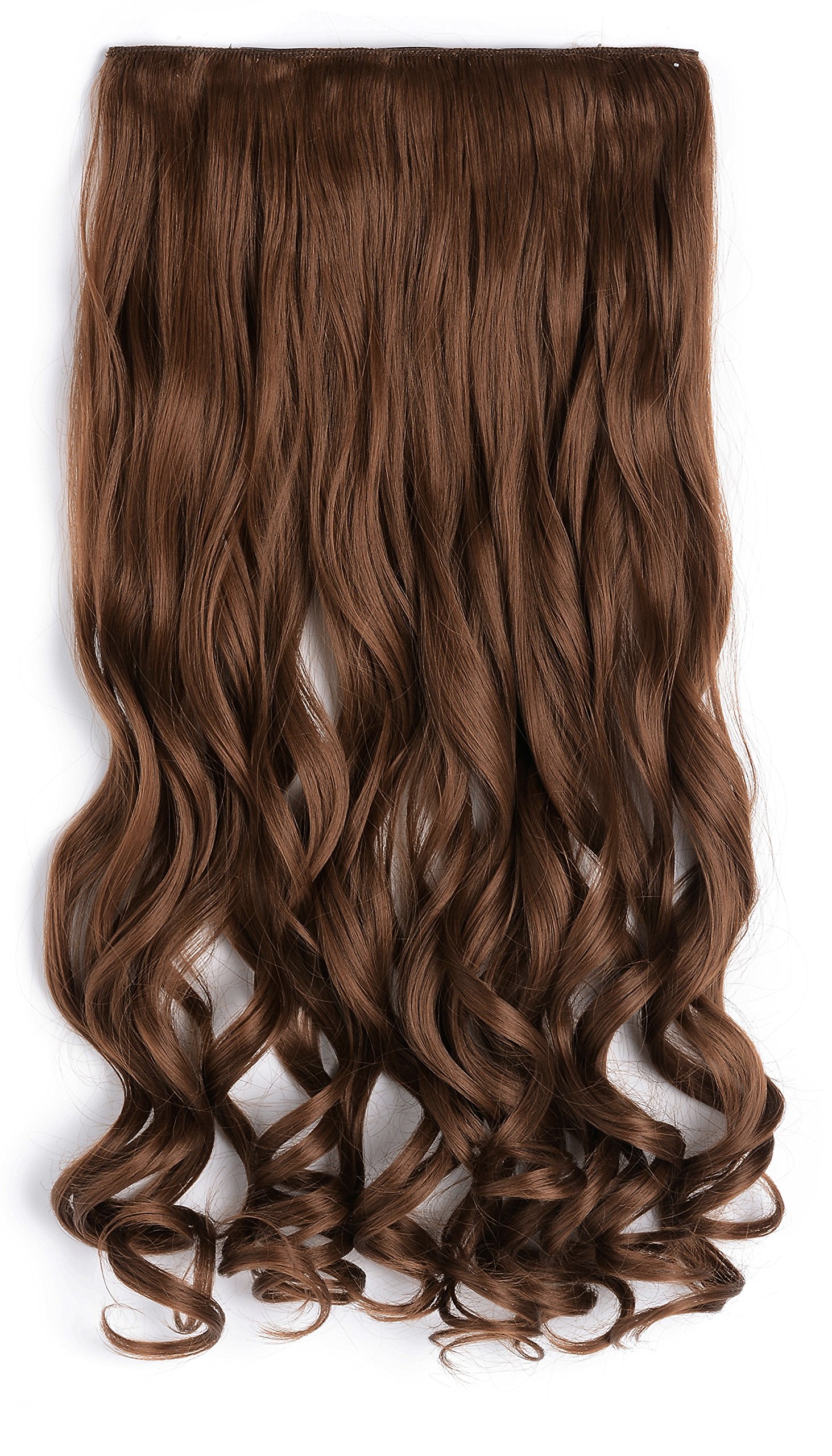 OneDor 20" Curly Full Head Clip in Synthetic Hair Extensions 7pcs 140g (12Light