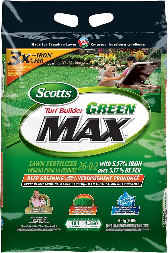 Scotts Turf Builder Green Max Lawn Fertilizer, 2602, 404m2 Amazon.ca Patio, Lawn & Garden