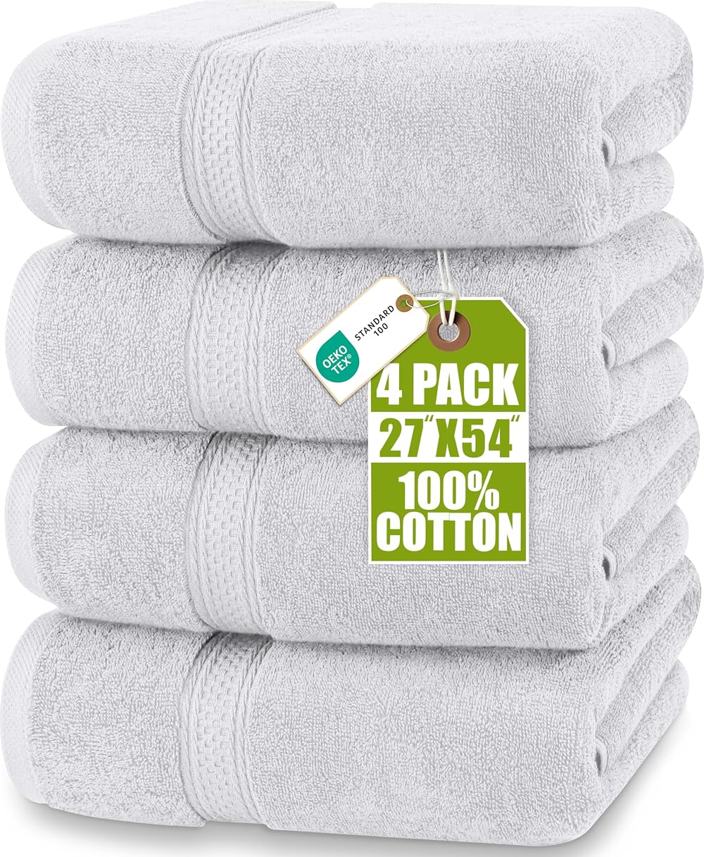 Utopia Towels 4 Piece Bath Towel Set 69 x 137 cm Premium 100% Ring Spun Cotton