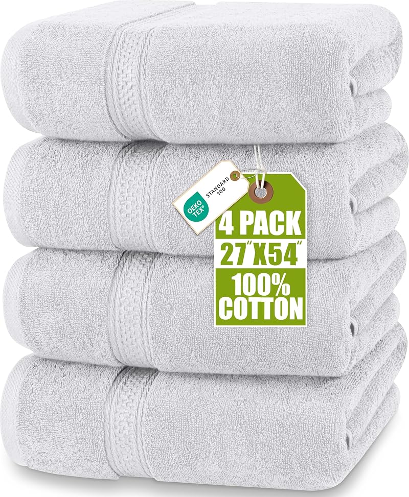 Utopia Towels 4 Piece Bath Towel Set 69 x 137 cm Premium 100% Ring Spun Cotton
