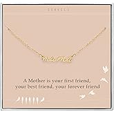 Suavell Mama Necklace - Gold Dipped Momma Necklace for Women - Expecting Mom Gift - For New Mother to Be - Mama Gifts for Expecting Mothers - New Mommy Present - Mother’s Day Jewelry