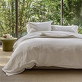 Bedsure Muslin Duvet Cover Oversized King - Cotton Blend Rayon Derived from Bamboo, Cooling Duvet Covet for Hot Sleepers - Ultra-Soft & Breathable Bedding Set for All Seasons(Linen, 120"x98")