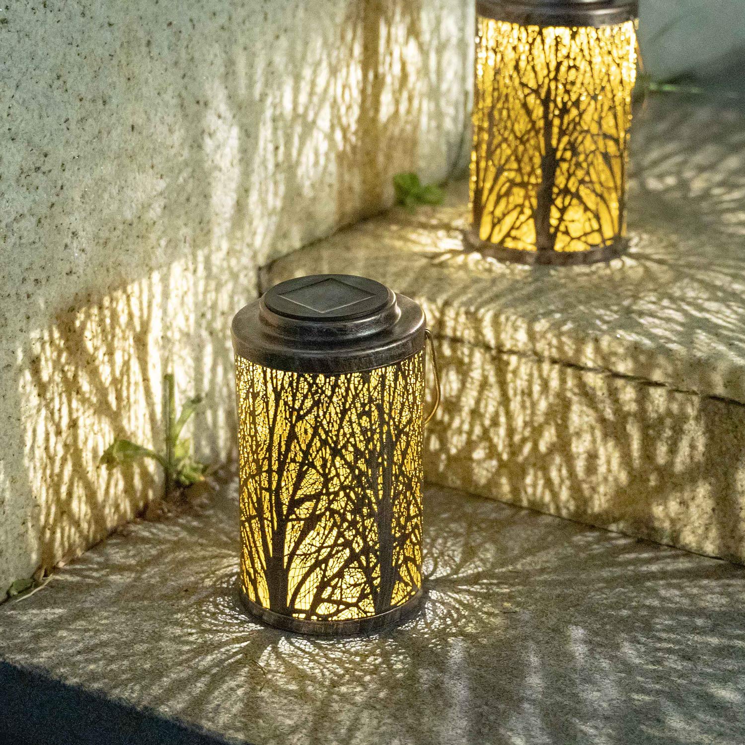 Garden Solar Lights Metal Outdoor Lantern 2 Pack Decorative Garden Table Lights Solar Powered Sunwind 2 Pack For Porch Patio Solar Lanterns Outdoor Hanging Chrysanthemum Home Patio Lawn Garden Lighting Brilliantpala Org