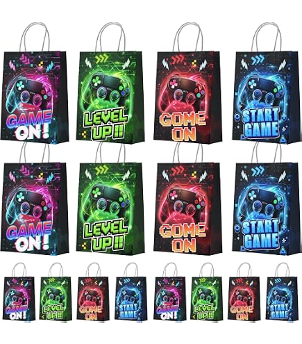 Amazon.com: BLUE PANDA Party Favor Bags - Controller Print Gaming