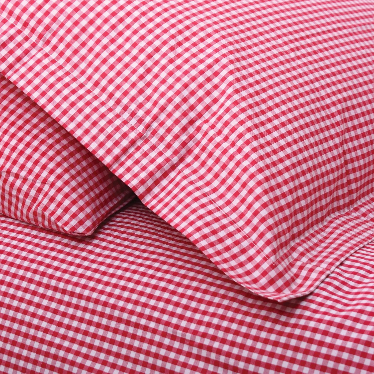 Babyface Red Single Gingham Duvet Cover Set Amazon.co.uk Kitchen & Home