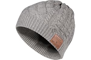 blueear Beanie Hat Bluetooth 5.2 Headphone Wireless Winter Knit Hats with Stereo Speaker and MIC 25 Hours Working Time