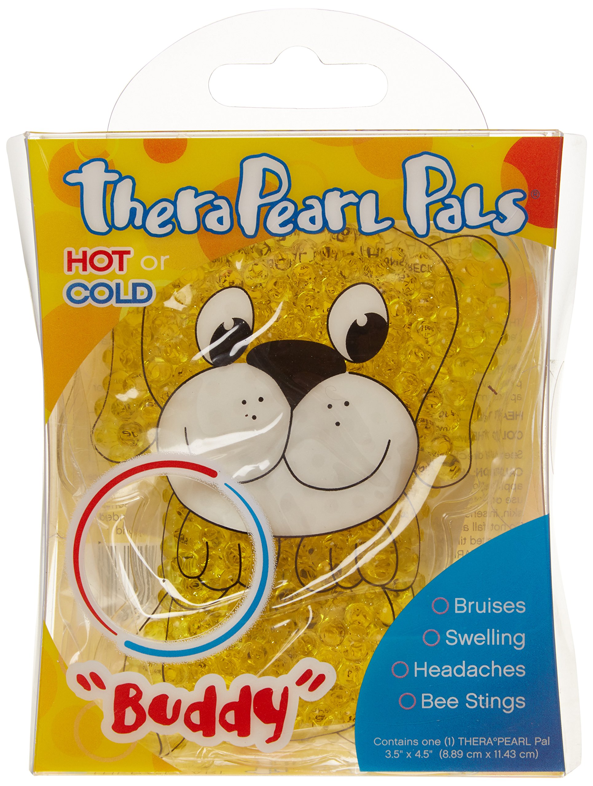 TheraPearl Children's Pals, Buddy the Puppy, Non Toxic Reusable Animal Shaped Hot and Cold Therapy Pack, Flexible Compression for Injuries, Swelling, Bruising, Pain Relief, Bee Stings