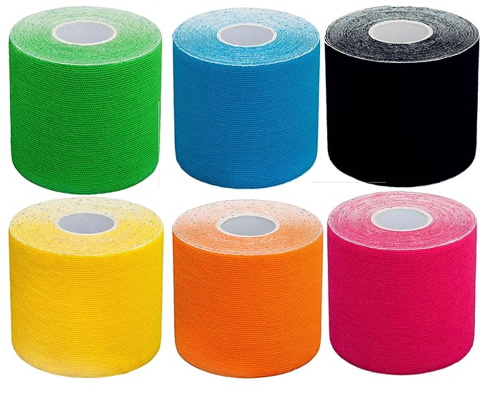 #DoYourFitness Kinesiologie Tape 6er Set Mixpackung elastisches Klebeband 5 m (L) x 5 cm (B) in verschiedenen Farben
