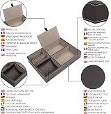 BELLE VOUS Brown Faux Leather 5 Compartment Valet Organiser Tray view 3