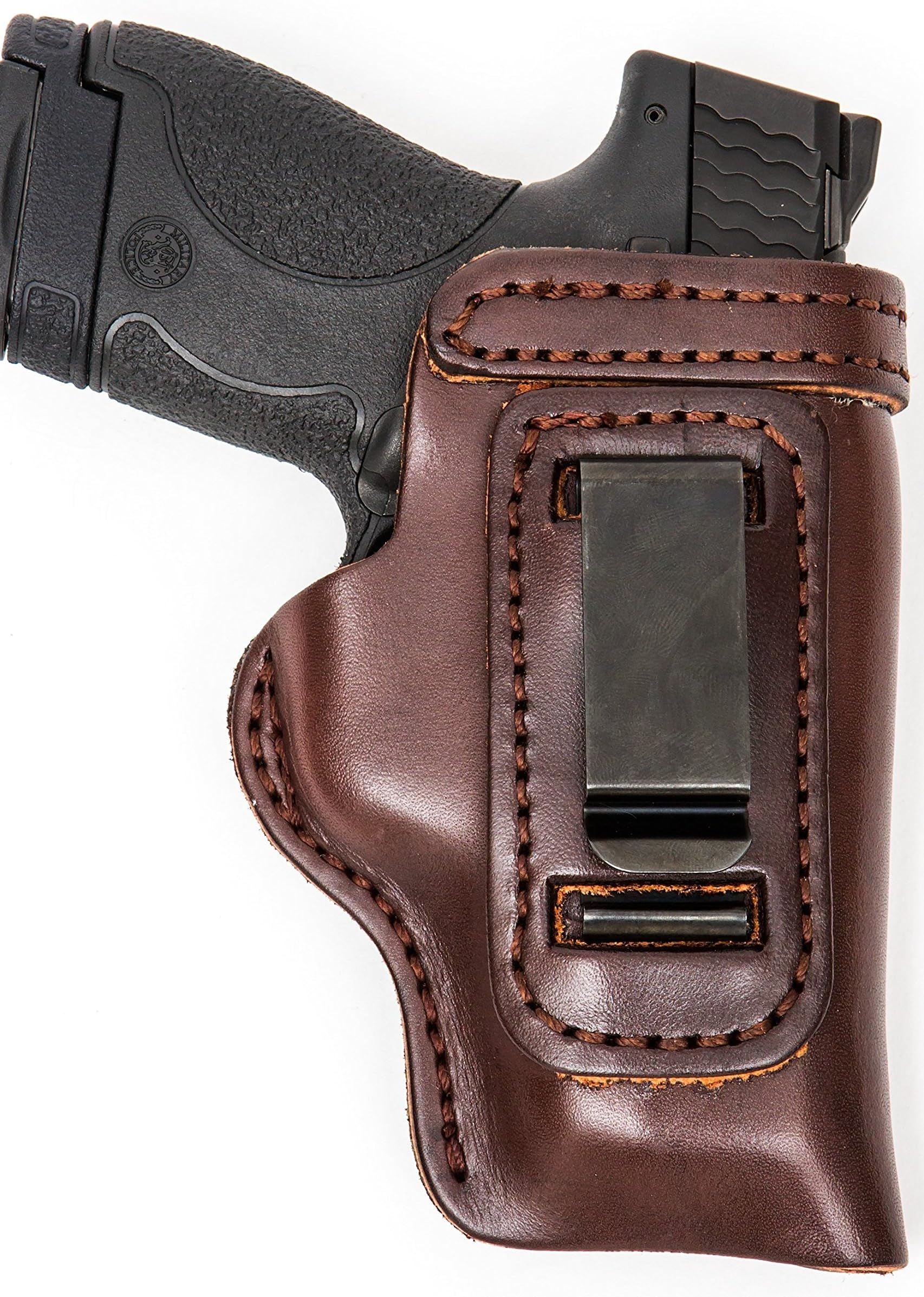 The Holster Store: Leather Gun Holster for Browning 1911 380 Compact IWB Inside The Waistband RH Right Hand or LH Left Hand Black or Brown HD