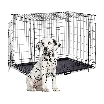 Relaxdays Dog Cage Folding Transport Crate Whelping Pen 2 Doors