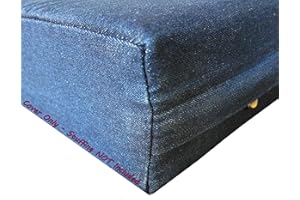 Dogbed4less DIY Durable Blue Denim Pet Bed External Duvet Cover and Waterproof Internal Case for 55"X47"X4" Jumbo Dog Bed - Replacement Covers only