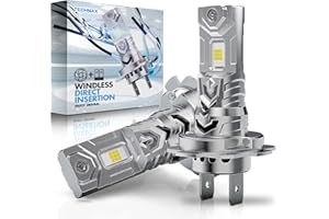 TECHMAX H7 Light Bulb, 6500K Xenon White 30000LM +600% Extremely Bright No Adapter Required 1:1 Mini Size H7 Fog Light w/Cooling Fan - Pack of 2
