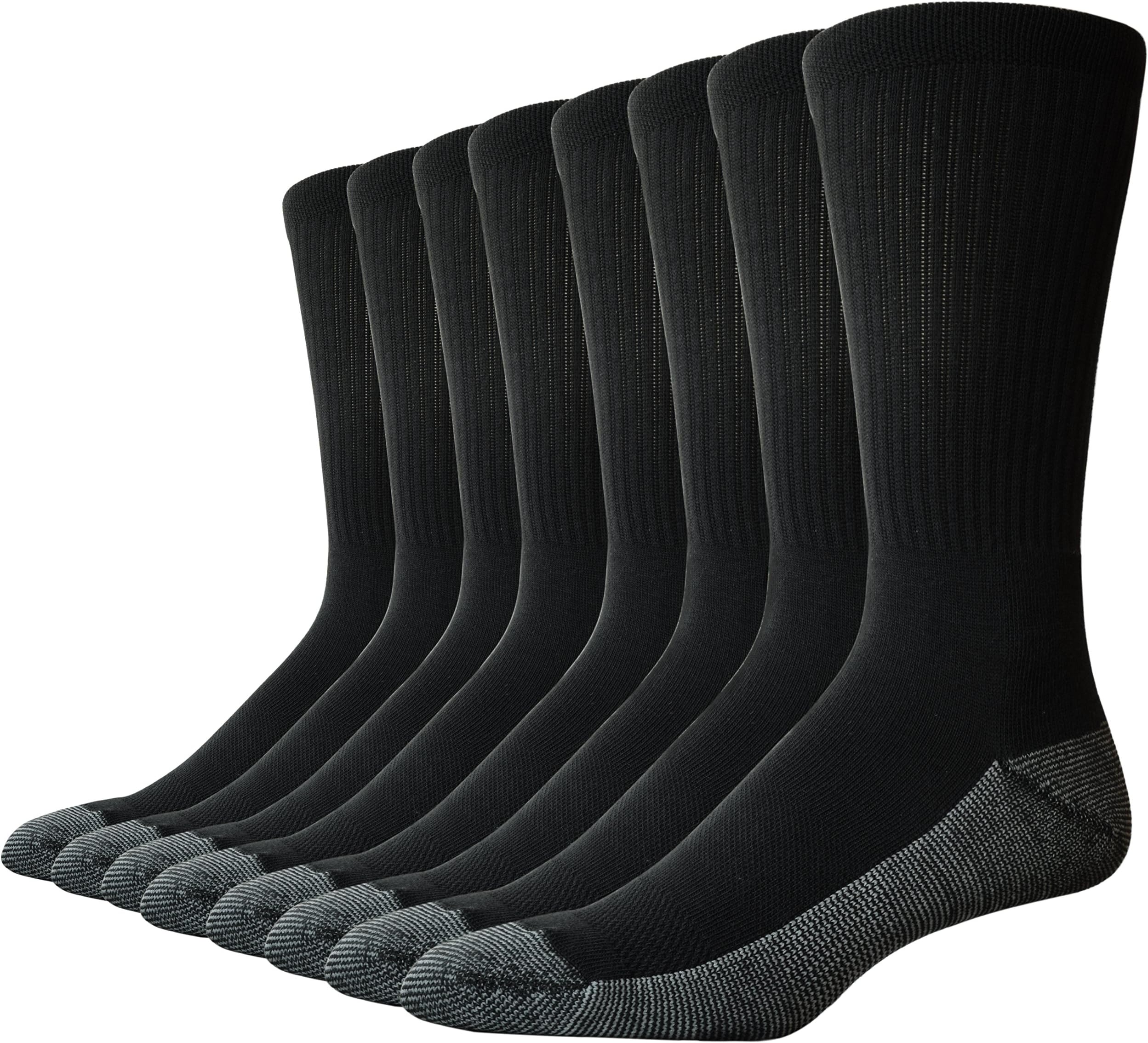 The Sock Crew Mens 8 Pair Pack Crew Socks Work Socks with Cushion Sole, Arch Support and Mesh Ventilation