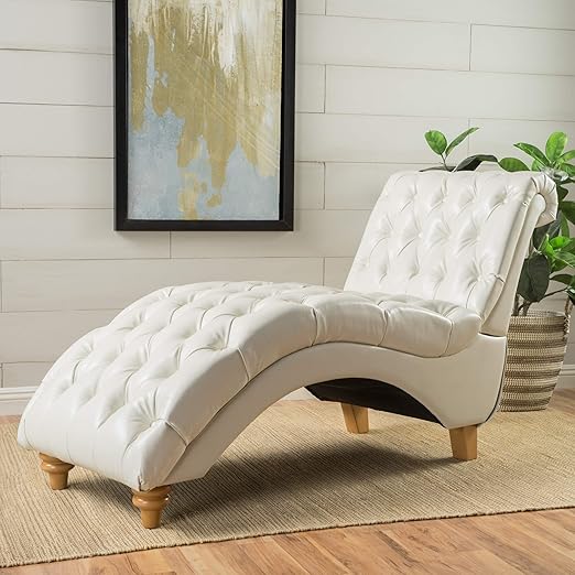 Amazon Com Large Armless Faux Leather Lucid Chaise Relaxation